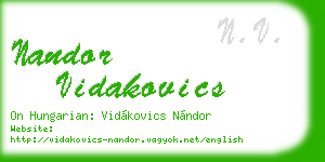 nandor vidakovics business card